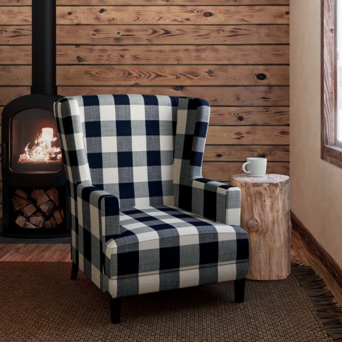 Buffalo Navy Fabric D2602 Charlotte Fabrics