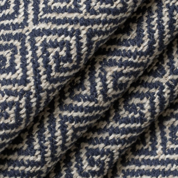 D2618 Greek Key Navy Fabric Charlotte Fabrics