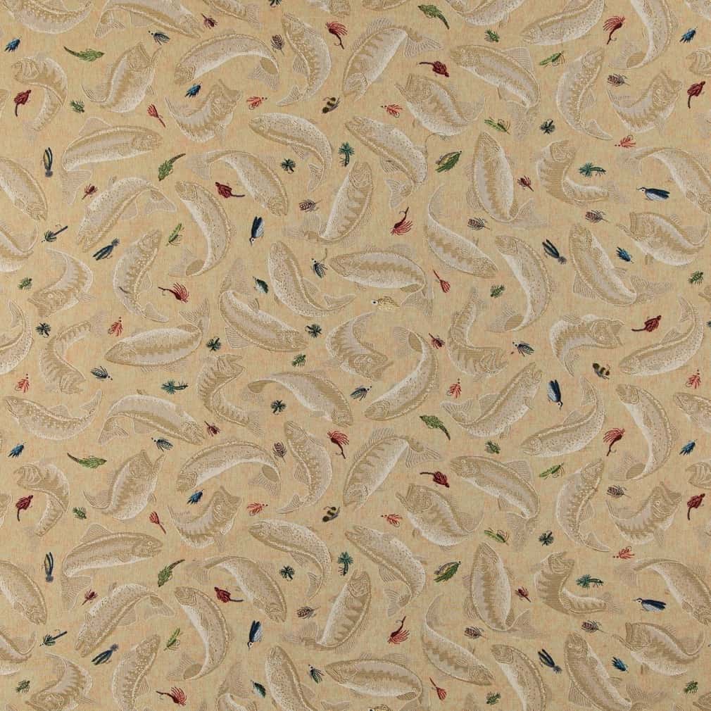 Fishing Khaki Fabric D2680 Charlotte Fabrics