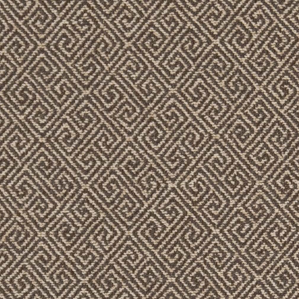 D2619 Greek Key Walnut Fabric Charlotte Fabrics