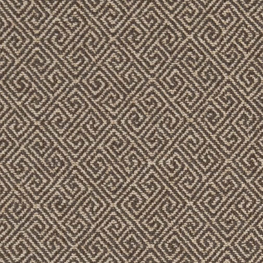 D2619 Greek Key Walnut Fabric Charlotte Fabrics