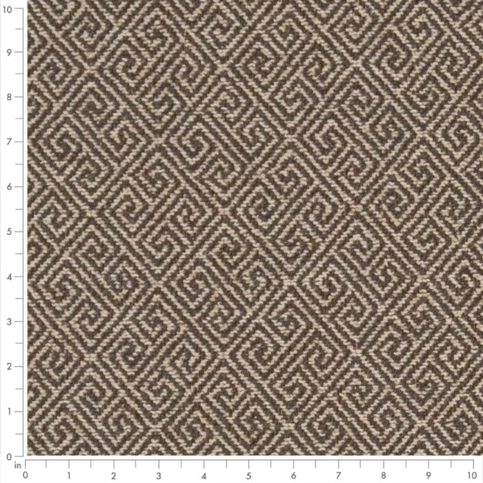 D2619 Greek Key Walnut Fabric Charlotte Fabrics