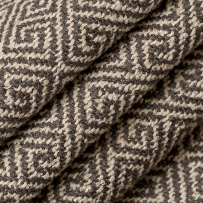 D2619 Greek Key Walnut Fabric Charlotte Fabrics